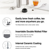 Pebble Bottle - Easily brew fresh coffee, tea and more anywhere you go.